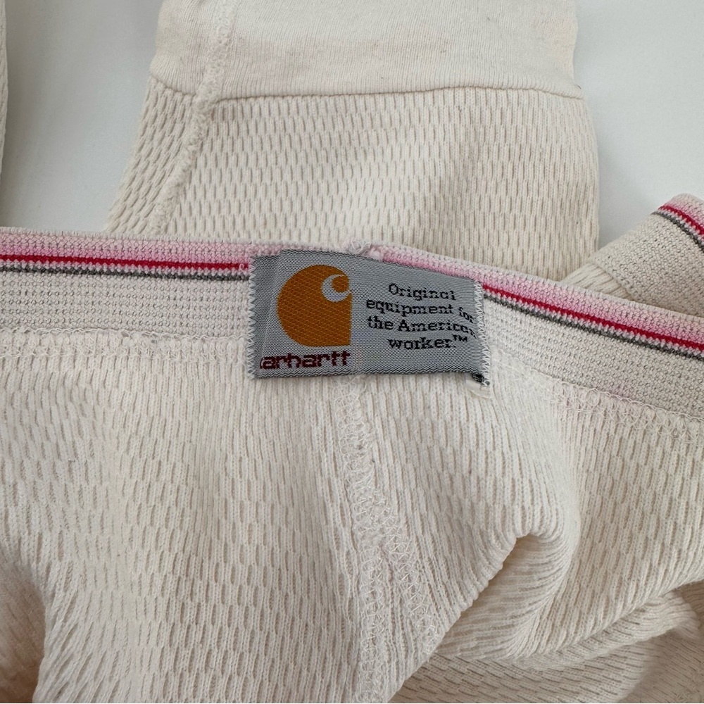 Vintage Carhartt Thermal Pants Men XXL Ivory - Picture 5 of 7